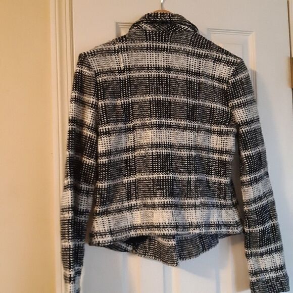 Lucky Brand black And White Stripe‎ Long Sleeve Full Zip Blazer Sz XS - Picture 5 of 6